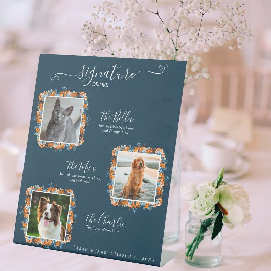 Elegante Unterschrift für Marine und Rust 3 Foto Sockelschild