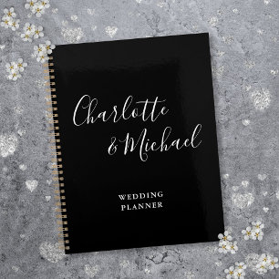 Elegante Unterschrift Schriftart Schwarz-Weiß-Hoch Planer
