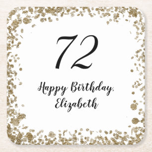 Elegante Untersetzer zum 72. Geburtstag mit golden