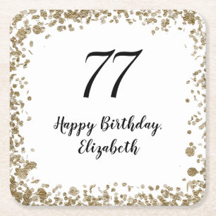 Elegante Untersetzer zum 77. Geburtstag mit golden