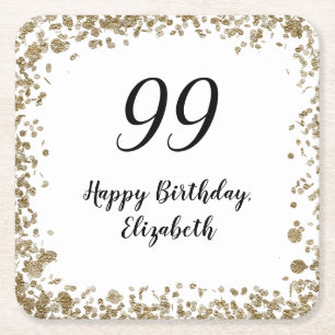 Elegante Untersetzer zum 99. Geburtstag mit golden