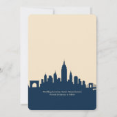 Elegante Urban Chic Skyline-Hochzeit in Urlaubsort Einladung (Rückseite)
