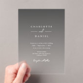 Elegante Urban Gray Gradient Acrylic Wedding Acryleinladungen (Insitu (Handheld))