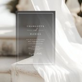 Elegante Urban Gray Gradient Acrylic Wedding Acryleinladungen
