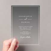 Elegante Urban Gray Gradient Acrylic Wedding Acryleinladungen (Insitu (Handheld))