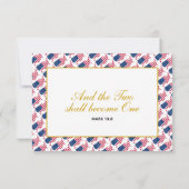 Elegante US AMERICA Wedding RSVP Response Card (Rückseite)