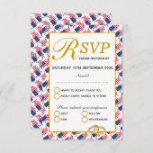 Elegante US AMERICA Wedding RSVP Response Card (Vorne/Hinten)