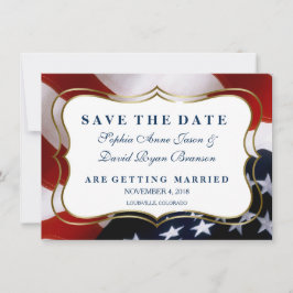 Elegante US-Flagge Wedding Save the Date