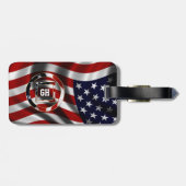 Elegante USA Flag Hintergrund und Shape Monogram Gepäckanhänger (Rückseite horizontal)