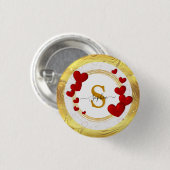 Elegante Valentine, Liebe, Hochzeit zum Jahrestag Button (Vorne & Hinten)
