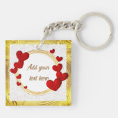 Elegante Valentine, Liebe, Hochzeit zum Jahrestag Schlüsselanhänger (Rückseite)