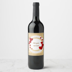Elegante Valentine, Liebe, Hochzeit zum Jahrestag Weinetikett