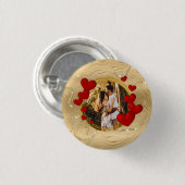 Elegante Valentine, Liebe, Jubiläum Rote Herzen Button (Vorne & Hinten)