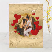 Elegante Valentine, Liebe, Jubiläum Rote Herzen Karte (Gelbe Blume)