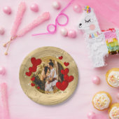 Elegante Valentine, Liebe, Jubiläum Rote Herzen Pappteller (Party)