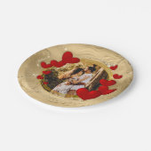 Elegante Valentine, Liebe, Jubiläum Rote Herzen Pappteller (Schrägansicht)