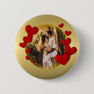Elegante Valentine, Liebe, Jubiläum Rotes Herz Button