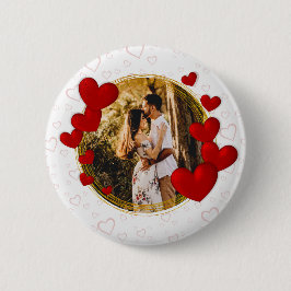 Elegante Valentine, Liebe, Jubiläum Rotes Herz Button