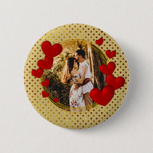 Elegante Valentine, Liebe, Jubiläum Rotes Herz Button