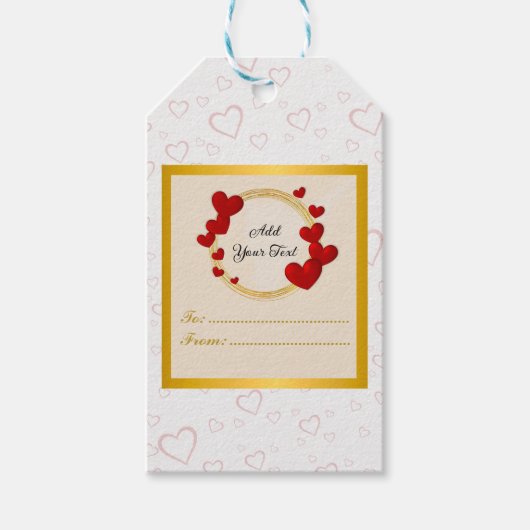 Elegante Valentine, Liebe, Jubiläum Rotes Herz Geschenkanhänger (Vorderseite)