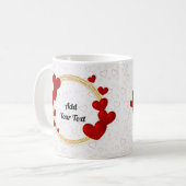 Elegante Valentine, Liebe, Jubiläum Rotes Herz Kaffeetasse (Vorderseite Links)