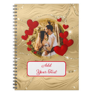Elegante Valentine, Liebe, Jubiläum Rotes Herz Nr. Notizblock