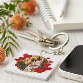 Elegante Valentine, Liebe, Jubiläum Rotes Herz Schlüsselanhänger (Vorderseite rechts)