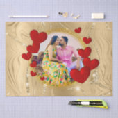 Elegante Valentine, Liebe, Jubiläum Rotes Herz Seidenpapier (Handwerk)