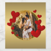 Elegante Valentine, Liebe, Jubiläum Rotes Herz Weinetikett (Einzelnes Label)