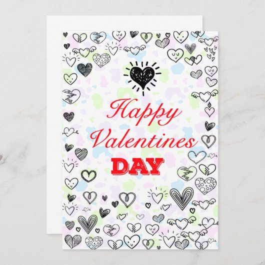 Elegante Valentine-Urlaubskarte Save The Date (Vorne/Hinten)