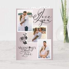 Elegante Valentinstag-Fotocollage Karte