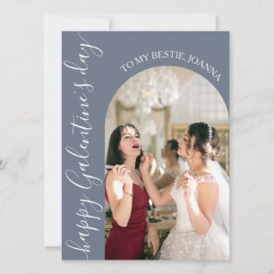 Elegante Valentinstag-Fotos von besten Freundinnen Feiertagskarte