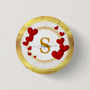 Elegante Valentinstage, Liebe, Hochzeitstag Jubilä Button