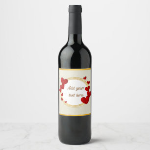 Elegante Valentinstage, Liebe, Hochzeitstag Weinetikett