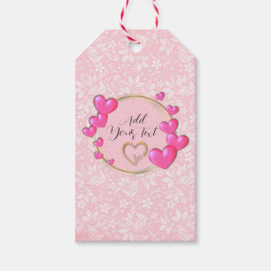Elegante Valentinstage, Liebe, Jahrestag Rosa Herz Geschenkanhänger