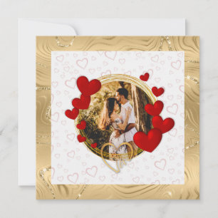 Elegante Valentinstage, Liebe, Jahrestag Rote Herz Dankeskarte