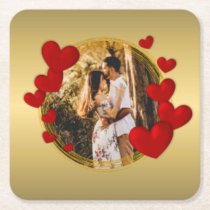 Elegante Valentinstage, Liebe, Jahrestag Rotes Her Rechteckiger Pappuntersetzer