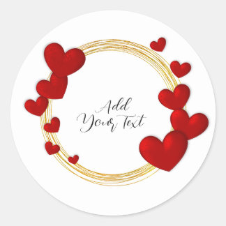 Elegante Valentinstage, Liebe, Jahrestag Rotes Her Runder Aufkleber