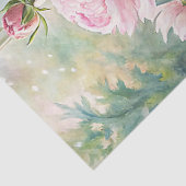 Elegante Vase mit rosafarbenen Pfannkuchen auf dem Seidenpapier (Detail)