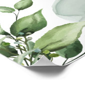 Elegante Vegetation Blätter Hochzeit Poster (Ecke)