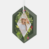 Elegante Vegetation Botanisches Foto Ornament Aus Glas (Vorderseite Links)