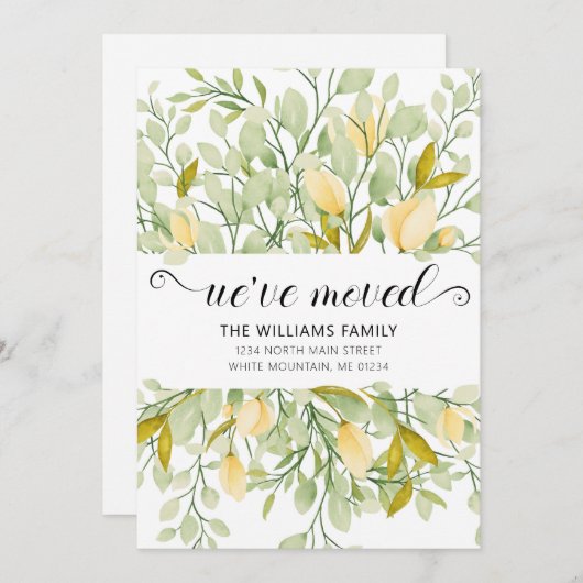 Elegante Vegetation Creamy Flora Moving Ankündigung (Vorne/Hinten)