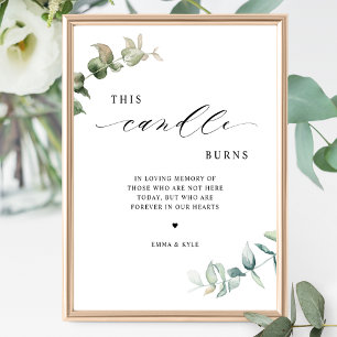Elegante Vegetation Dieses Candle Burns Wedding Si Poster