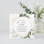 Elegante Vegetation Golden Holiday Open House  Einladung (Stehend Vorderseite)