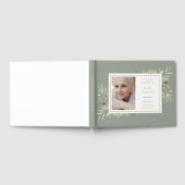 Elegante Vegetation in Love Memory Foto Beerdigung Gästebuch (Voll)