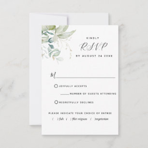 Elegante Vegetation mit/aus RSVP-Karte RSVP Karte
