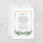 Elegante Vegetation mit Goldrahmen Beerdigung Dankeskarte (Vorderseite)