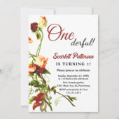 Elegante Vegetation Rustikale Rose Florenz 1. Gebu Einladung (Vorderseite)