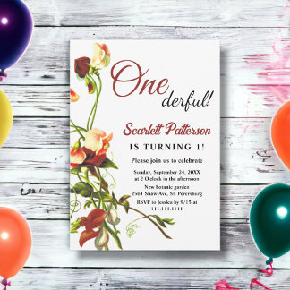 Elegante Vegetation Rustikale Rose Florenz 1. Gebu Einladung