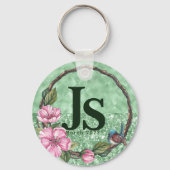 Elegante Vegetation Rustikales Foliage Mint Green Schlüsselanhänger (Vorderseite)